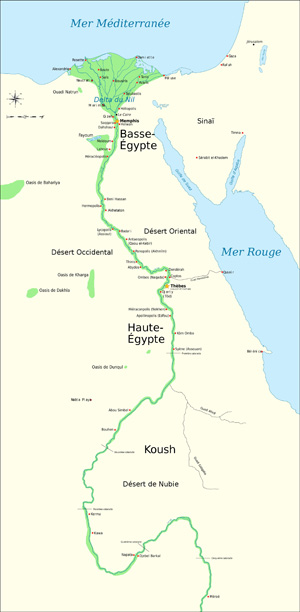 Carte de l'Égypte